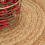 Gifiie Tapis Rond en Jute Naturelle, Tapis de Jute - 100% Écologique pour Votre Salon, Salle à Manger, Chambres et Cuisines fabriqué en Inde. (Nature, 150CM)