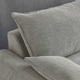 Oviala Canapé Convertible en Tissu chiné 3 Places Gris Clair