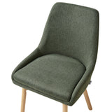 Beliani Lot de 2 Chaises de Salle à Manger Pieds Bois Massif Siège Rembourré en Tissu Polyester Vert Foncé Melfort