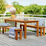 AXI | Louise Table de Pique Nique en Bois, Bancs amovibles en bois 200 cm | Couleur Marron, Bois d'Epicéa | Table Picnic 6 personnes