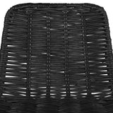 Beliani Lot de 2 Chaises de Bar au Style Moderne en Rotin Noir et Pieds en Métal pour Tout Type de Salon Traditionnel et Exotique
