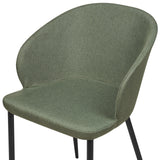 Set de 2 Chaises de Repas Rembourrées avec Accoudoirs Design Rétro en Tissu Polyster Vert Foncé Mason