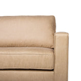 Beliani Canapé Fixe 3 Places en Cuir PU Beige Confort Optimal pour Salon au Design Moderne