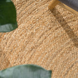 Gifiie Tapis Rond en Jute Naturelle, Tapis de Jute - 100% Écologique pour Votre Salon, Salle à Manger, Chambres et Cuisines fabriqué en Inde. (Nature, 150CM)
