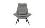 BHDesign Miranda - Fauteuil Moderne scandinave - 2 Coussins de Confort - Tissu - Gris Argenté