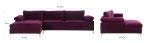 BHDesign Amanda New - Canapé d'angle Moderne 5 Personnes - Velours - Coloris Violet