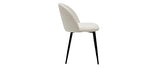 Miliboo Chaises en Tissu Effet Laine bouclée écru et métal Noir (Lot de 2) Celeste