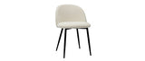 Miliboo Chaises en Tissu Effet Laine bouclée écru et métal Noir (Lot de 2) Celeste