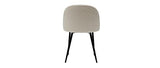 Miliboo Chaises en Tissu Effet Laine bouclée écru et métal Noir (Lot de 2) Celeste