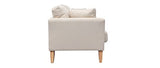 Canapé scandinave 3 Places déhoussable Beige et Pieds Bois Oslo