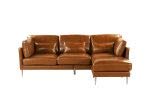 BHDesign LOFT - Canapé d'angle Moderne Contemporain - Cuir - Marron Clair