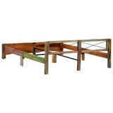 vidaXL Cadre de Lit Bois de Récupération Massif Sommier à Lattes Lit Double Adulte Cadre à Lattes Base de Lit Chambre à Coucher Maison Intérieur 180 x 200 cm