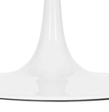 Alterego Table Basse de Salon Ronde 'GOST Mini' en Verre Noir Effet marbre et Pied Central Blanc