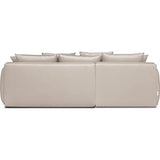 HOMIFAB Canapé d'angle Gauche 5 Places Convertible avec Coffre de Rangement en Velours crème - Giulia