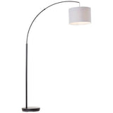 Brillant | Lampadaire arc Aike 1,8m noir mat/gris | 1x A60, E27, 40W, adapté aux lampes normales (non incluses)