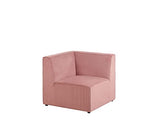 Beliani - Canapé Panoramique Modulable - Lemvig - 6 Modules et Pouf Ottoman, en Velours Côtelé, Rose
