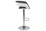 AC Design Furniture Jack Tabourets de Bar Lot de 2, H: 104 x l: 54,5 x P: 48,5 cm, Blanc/Noir/Chrome, Faux Cuir/Métal, 2 pc