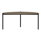 [en.casa] Table Basse Triangulaire Meuble de Salon Design Panneau de Particules Métal 40 x 90 x 89 cm Effet Noyer Noir
