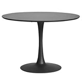 AltoBuy CANTIQUE - Table Ronde 110cm Pied et Plateau Noirs