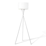 IDMarket - Lampadaire trépied métal chromé Abat-Jour Blanc