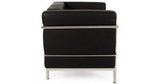 Grand fauteuil en acier inoxydable en cuir véritable noir et blanc