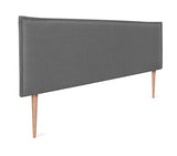 DHOME Tête de lit en Lin Naturel uni avec Bordures Tête de lit rembourrée Chambre à Coucher Moderne Top Trending (Gris Foncé, 160x105cm avec Pieds (Lits 150/160))