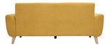 Miliboo Canapé scandinave 3 Places en Tissu Effet Velours Jaune Moutarde et Bois Clair EKTOR