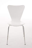 Chaise Empilable Calisto en Bois - Assise Ergonomique - Chaise de Salle d'Attente en Bois Chaise, Hauteur Assise 45 cm -Couleurs au Choix:, Couleur:Blanc