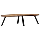 vidaXL Table Basse Teck Recyclé Massif Ovale Meuble de Salon Table de Canapé