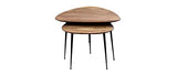 Miliboo Tables Basses gigognes en Acacia Massif et métal Noir (Lot de 2) Stones