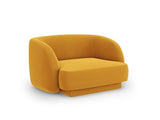MICADONI Fauteuil Velours, Miley, 1 Place, Jaune, 109x85x74 Fabriqué en Europe