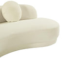 Vente-unique Canapé 3 Places en Tissu Bouclette crème ODAYA