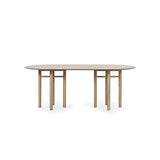 Tousmesmeubles Table de Repas Ovale Frêne 200 cm - TEULAT Junco : Naturel - L 200 x l 100 x H 75 cm - Neuf