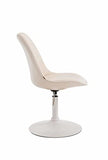 CLP Lot De 4 Chaises De Salle A Manger Mavevick en Similicuir I Design Retro I Ajustable Et Pivotante I Pied en Métal, Couleur:crème, Couleur du Cadre:Blanc