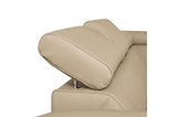 Canapé d'angle Convertible en Cuir Italien de Luxe 5 Places Astrid, Beige, Angle Droit