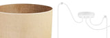 Light-Home Juta Spider Abat Jour Suspension Luminaire Lustre - Moderne Abat Jour Plafond - Métal et Tissu - E27 - Spider 3-Lumières 35 cm - Noir Base et Jute