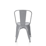 hjh OFFICE 645039 Chaise bistrot VANTAGGIO Brush Métal Gris Mat, Chaise au Style Industriel, empilable