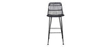 Miliboo Tabourets de Bar en rotin Noir (Lot de 2) Malacca