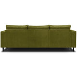HOMIFAB Canapé 3 Places Convertibles en Velours Vert Olive - Collection Viktor