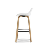 Kosmi - Tabouret de Bar Style scandinave avec Pieds Effet Bois en métal - Hauteur 66cm