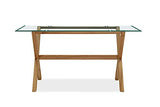 Movian Marque Amazon Table de Salle à Manger rectangulaire en chêne Massif et Verre trempé 150 x 85 x 75 cm