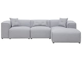 Beliani - Canapé d'angle 3 Places - Dolva - Tissu, Gris Clair