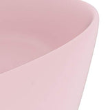 vidaXL Lavabo Rond de Luxe Vasque à Poser de Toilette Lave-mains de Salle de Bain Vestiaire Cuisine Maison Intérieur Rose Mat 40x15 cm Céramique