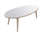 Marque Amazon - Movian - Table basse ovale Adour Modern, 55 x 110 x 39, Blanc