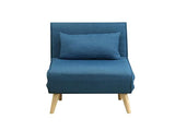 Vente-unique - Fauteuil Convertible POSIO en Tissu - Bleu