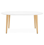 KADIMA DESIGN Chronos Table de Salle à Manger Wood Table de Cuisine en Bois Blanc (White) 120 x 200 x 75