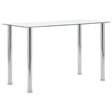 vidaXL Table à Dîner Table de Salle à Manger Table de Cuisine Repas Maison Jardin Terrasse Extérieur Transparent 120x60x75 cm Verre Trempé