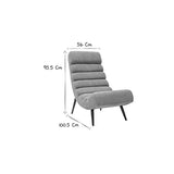 Miliboo Fauteuil Design en Tissu Effet Velours Gris et métal Noir Taylor