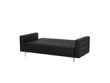 Beliani - Canapé Convertible 3 Places - Aberdeen - Simili-Cuir, Noir
