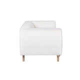 Miliboo Canapé scandinave 2-3 Places en Tissu Effet Laine bouclée écru et Bois Clair Morris